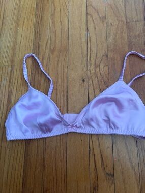 SKIMS Light Pink Satin Bralette - Soft Lightweight Support